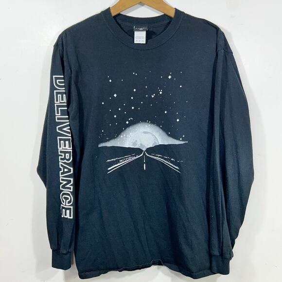 Agora Deliverance Long Sleeve T-Shirt Highway Moon Stars Print Size M - Picture 1 of 5